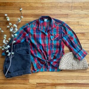 VTG Pat Fashions Inc Plaid Button-down Shirt